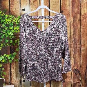 Roz & Ali Bell Sleeve Blouse Size XL